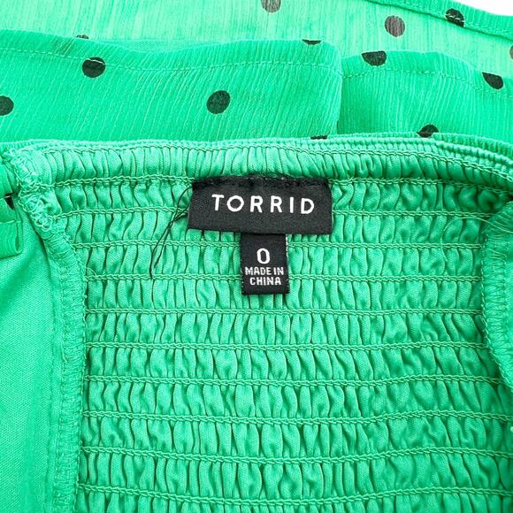 Torrid‎ Green Polka Dot Tube Top Plus size - Picture 4 of 5